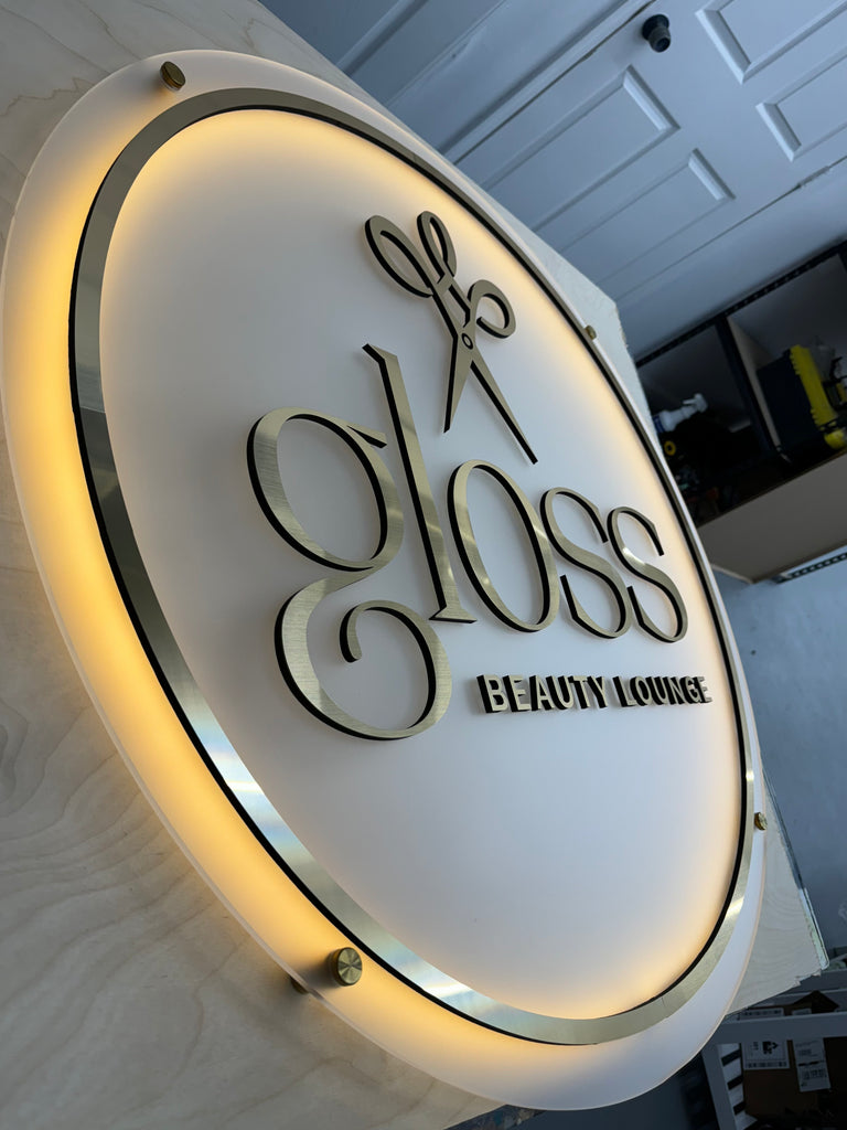 gloss 3d round - Acrylic Laser Cut 3D Round Logo Sign