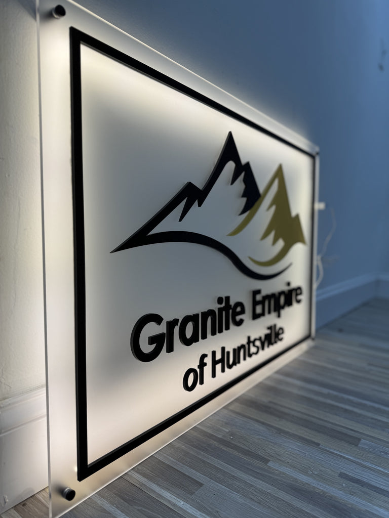granite empire - Acrylic Laser Cut 3D Rectangular Logo Sign
