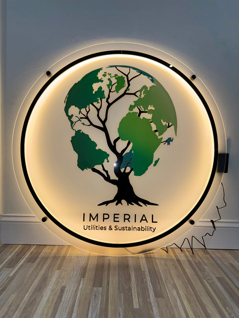 imperial - cutom logo - Acrylic Laser Cut 3D Round Logo Sign