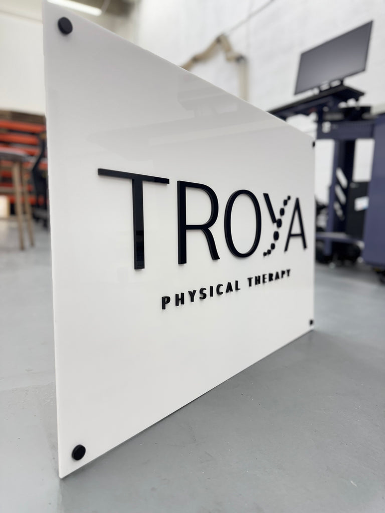 troya - Acrylic Laser Cut 3D Rectangular Logo Sign