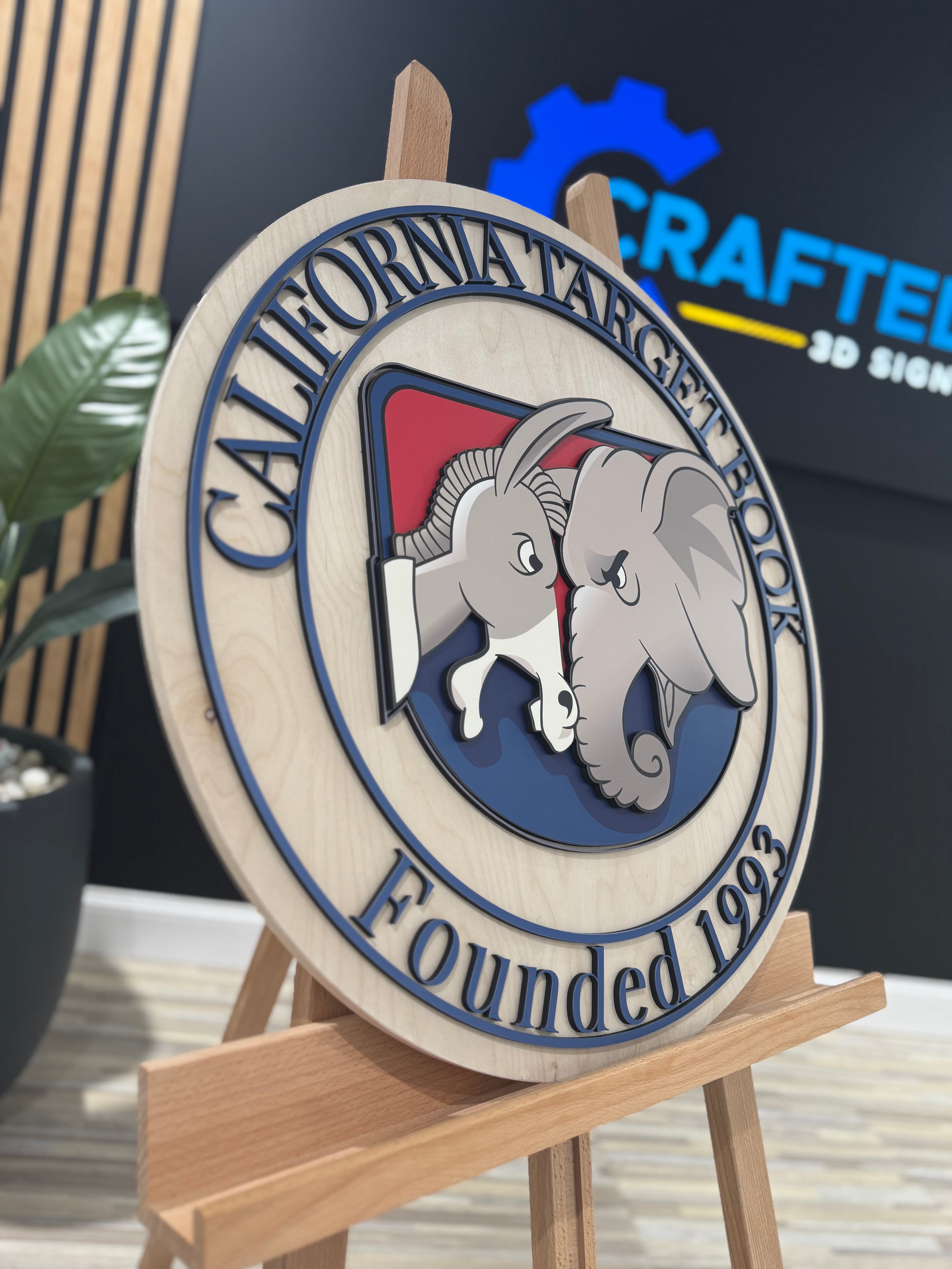 Custom Round Indoor 3D Logo Sign – Crafted 3D Signs