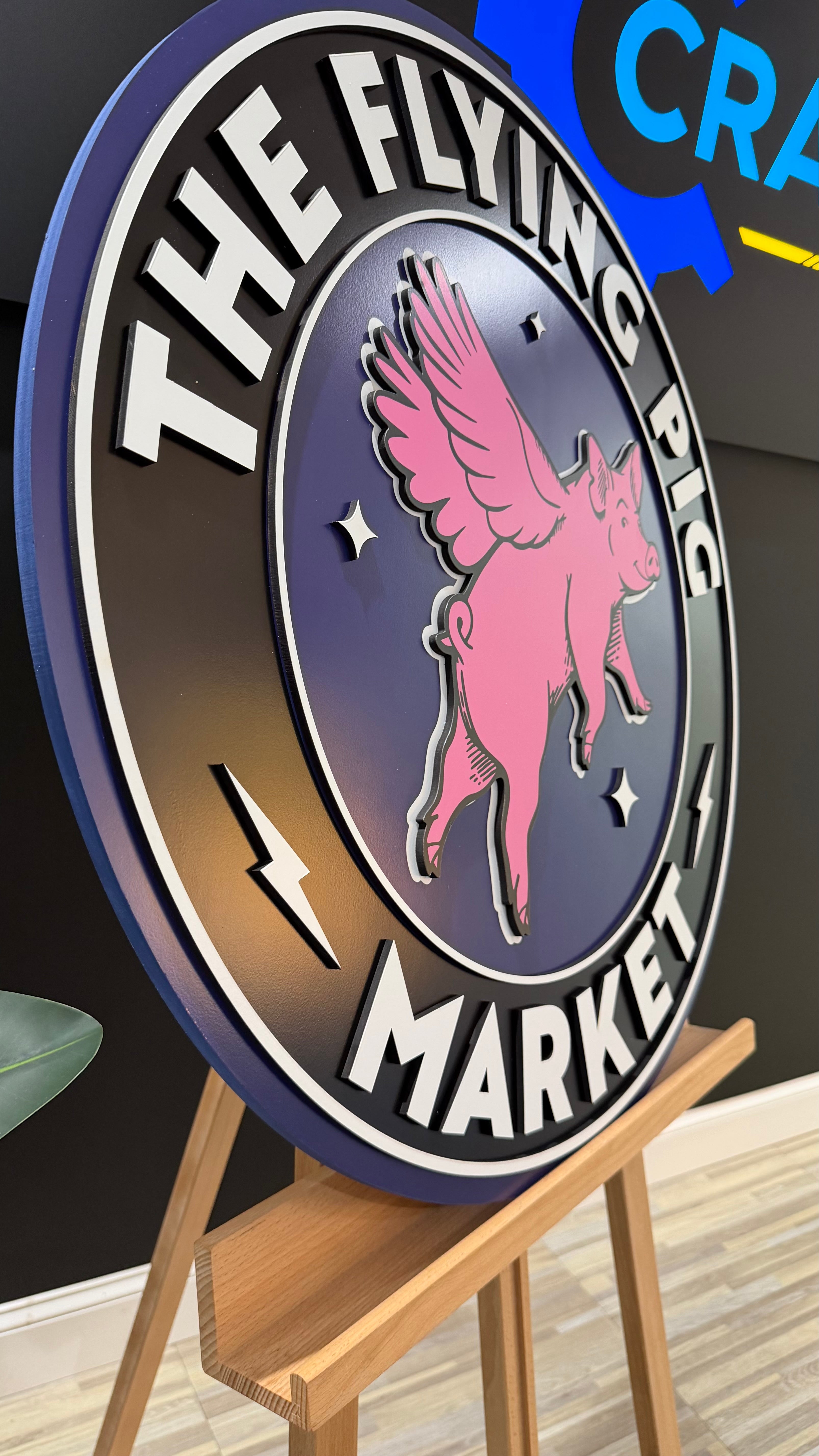 Custom Round Indoor 3D Logo Sign – Crafted 3D Signs