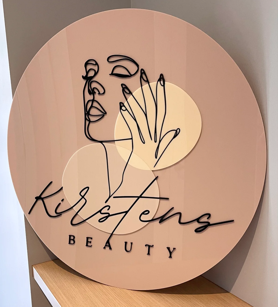 kristens - Acrylic Laser Cut 3D Round Logo Sign