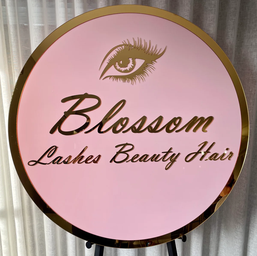 blossom - Acrylic Laser Cut 3D Round Logo Sign