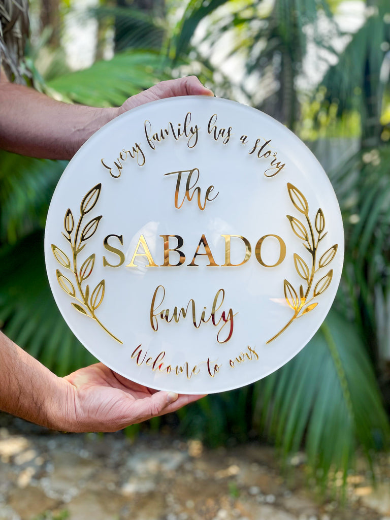 sabado - Acrylic Laser Cut 3D Round Logo Sign