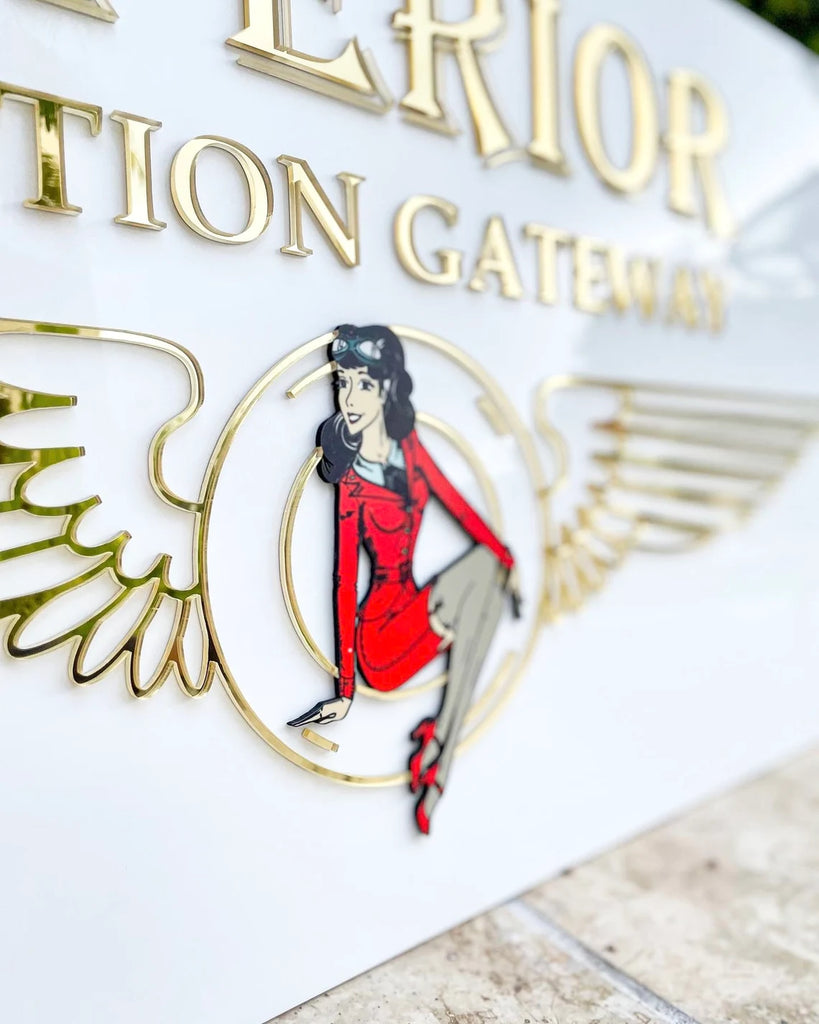 Custom Acrylic 3D Sign Aviation Gateway