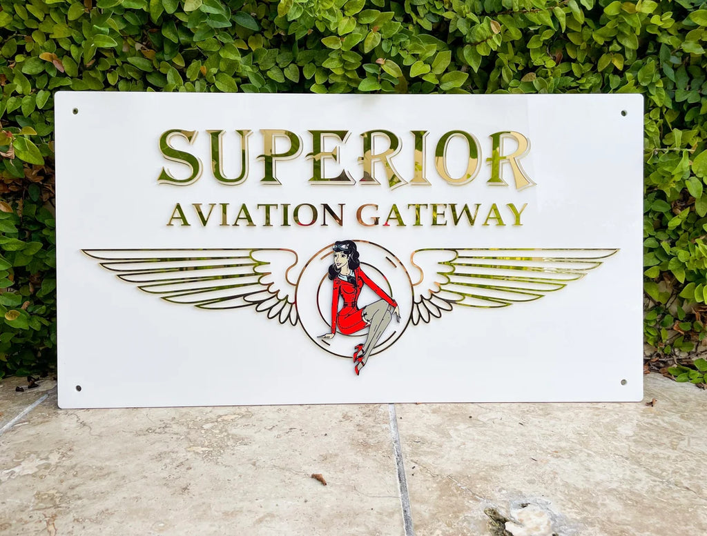 Custom Acrylic 3D Sign Aviation Gateway