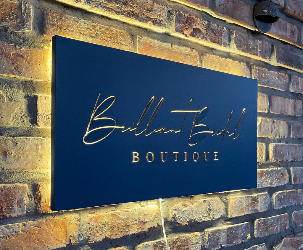 3D Rectangular Logo Sign - Backlit Custom Sign
