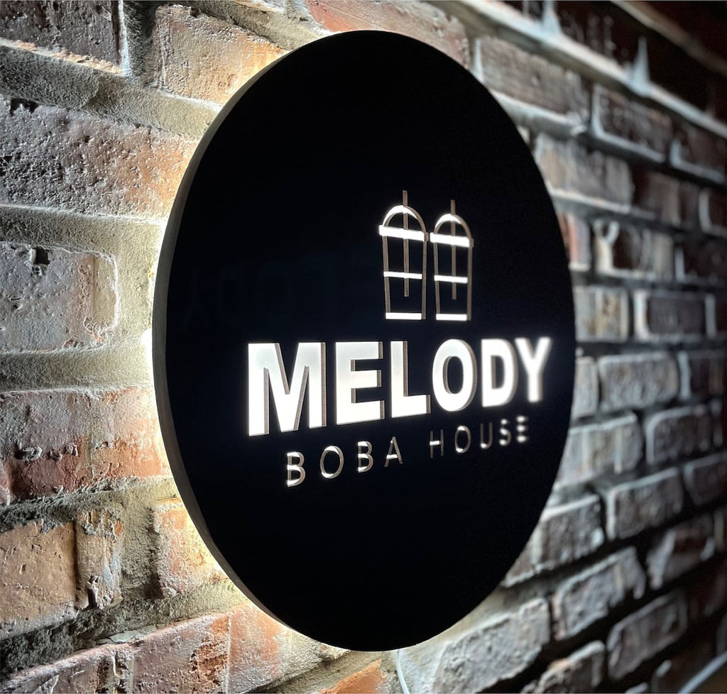 melody round Backlit Custom Sign