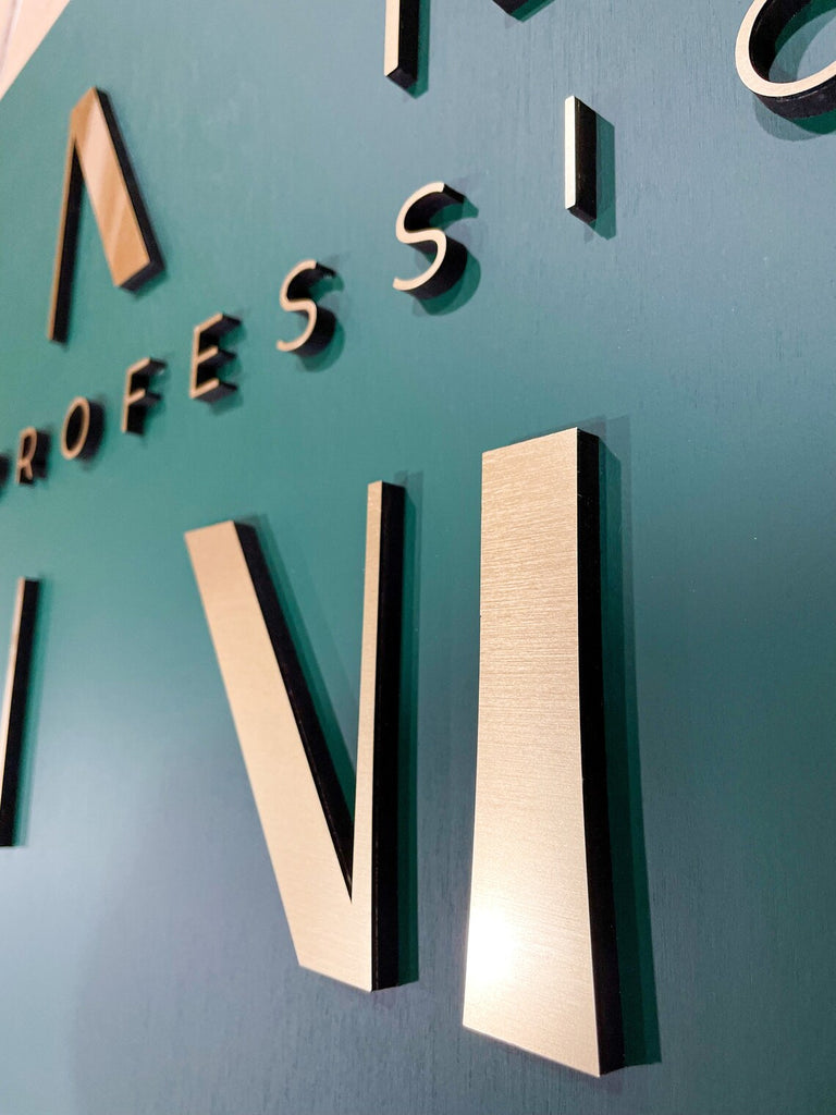 side ange vi -Custom Laser Cut Wall Logo 