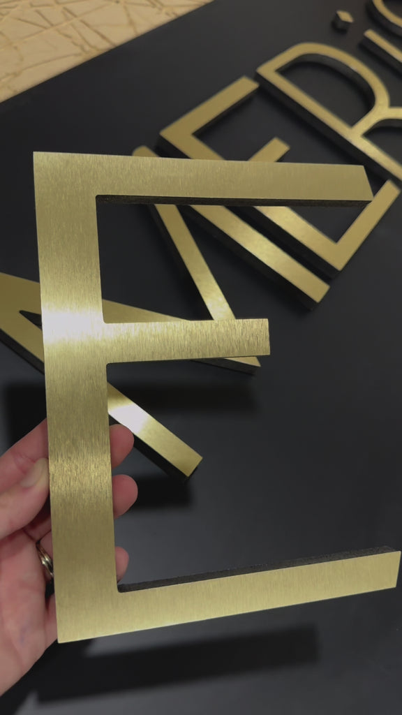 video 1 - metal brushed 3d logo sign