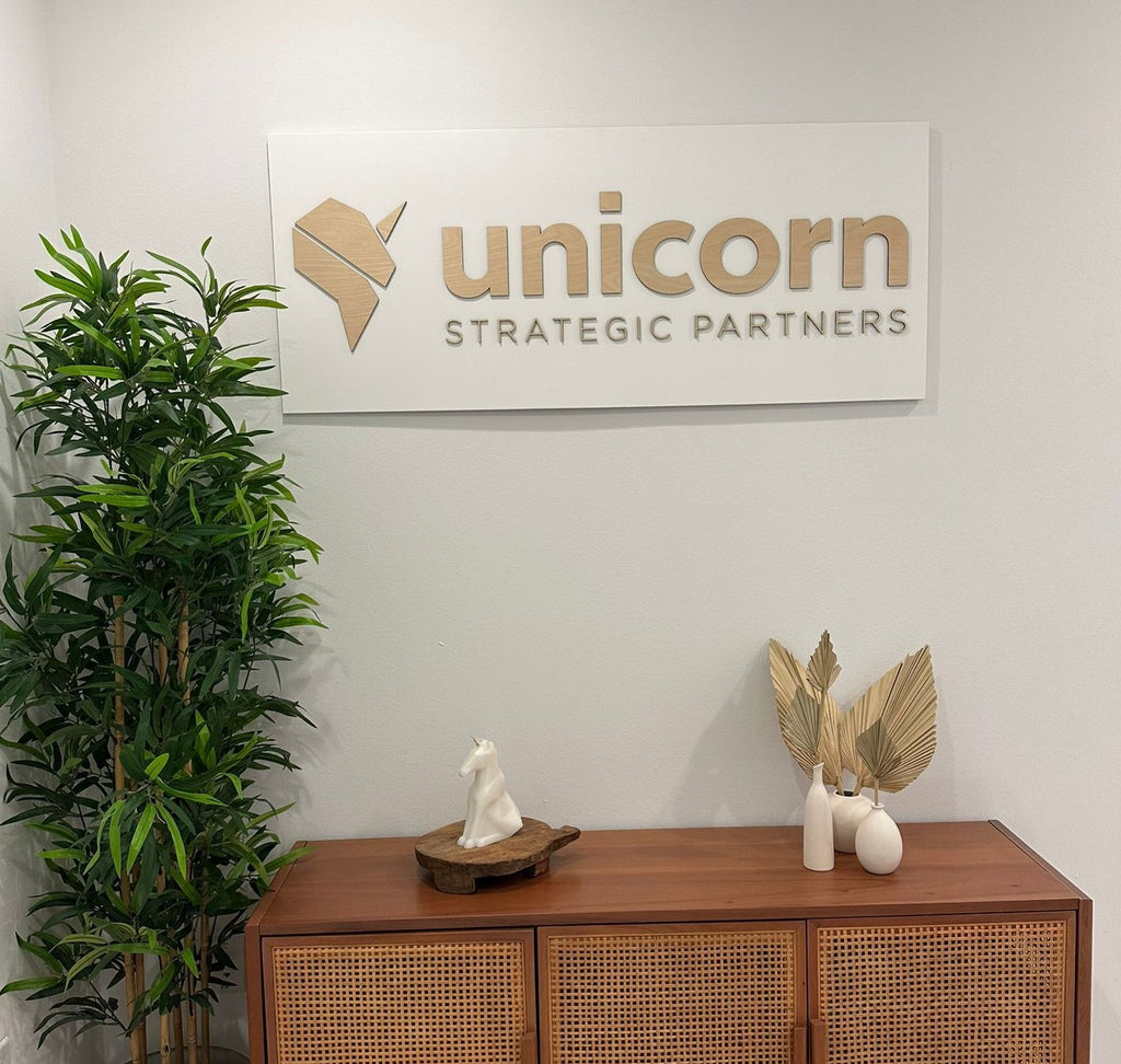 unicorn - Custom Rectangular Indoor 3D Logo Sign