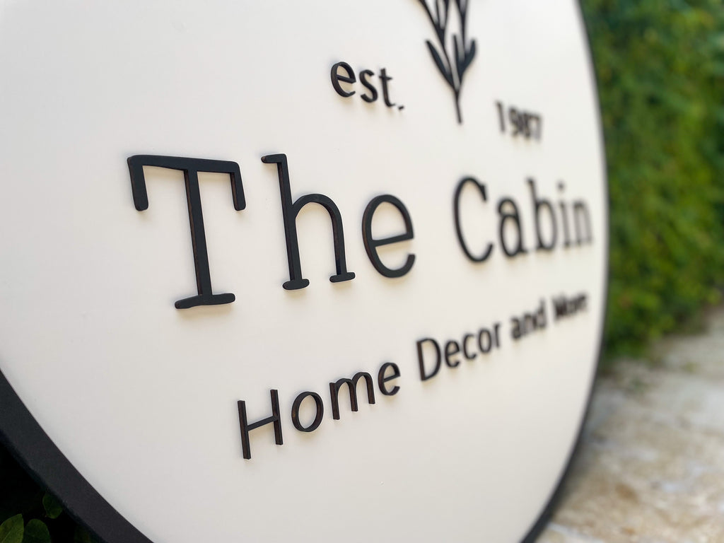 the cabin - 3d sign 