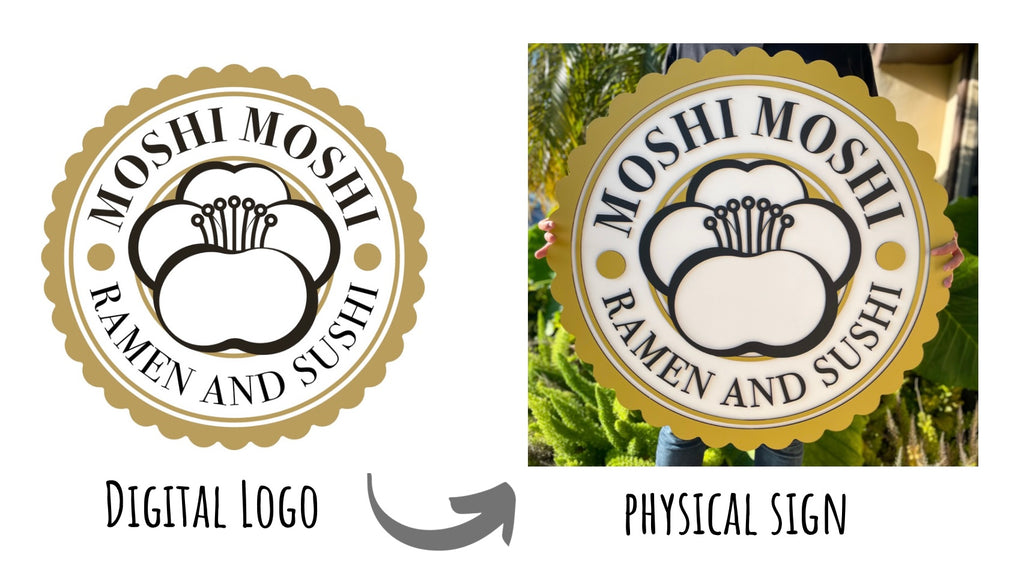 moshi round 3d sign