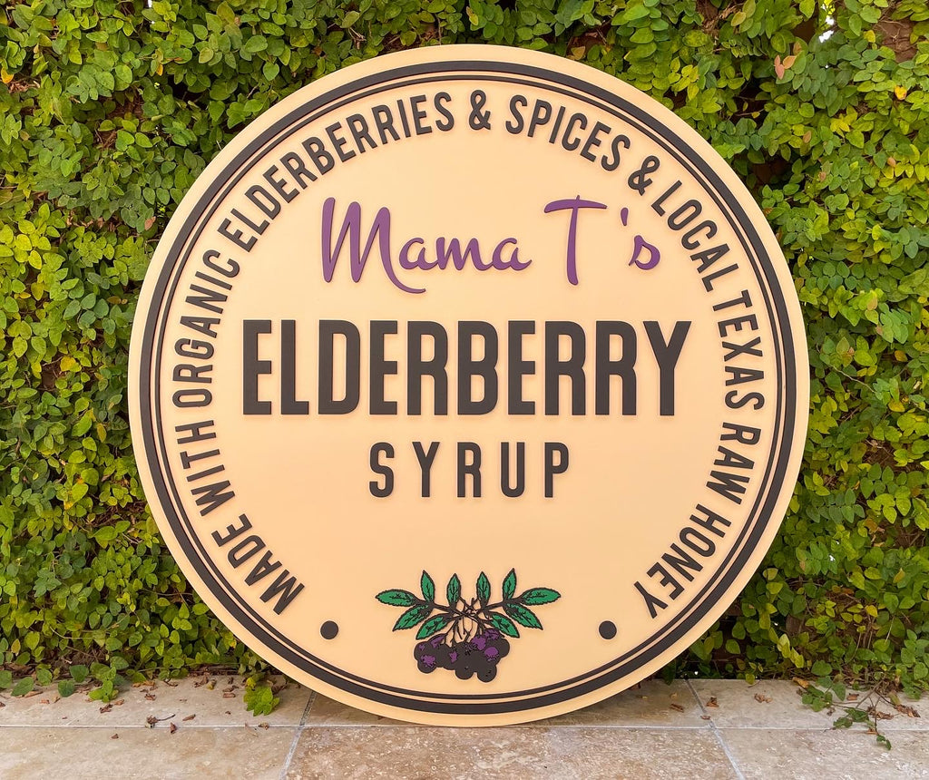 mama t's elderberry - 3d sign