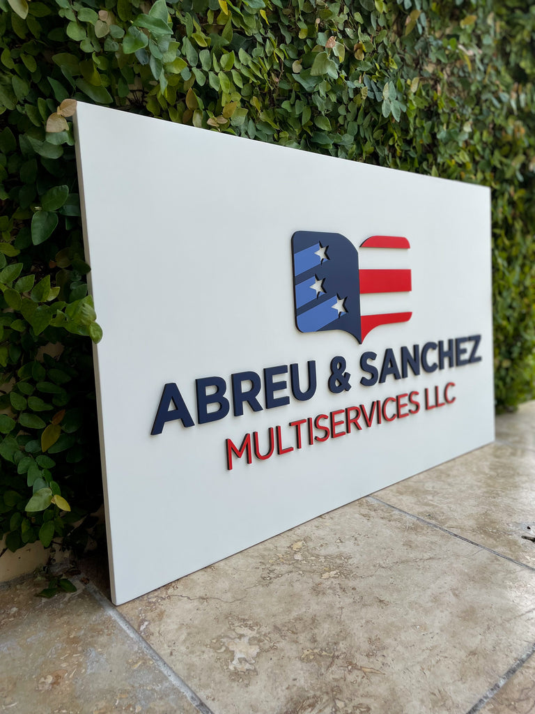 abreu - Custom Rectangular Indoor 3D Logo Sign
