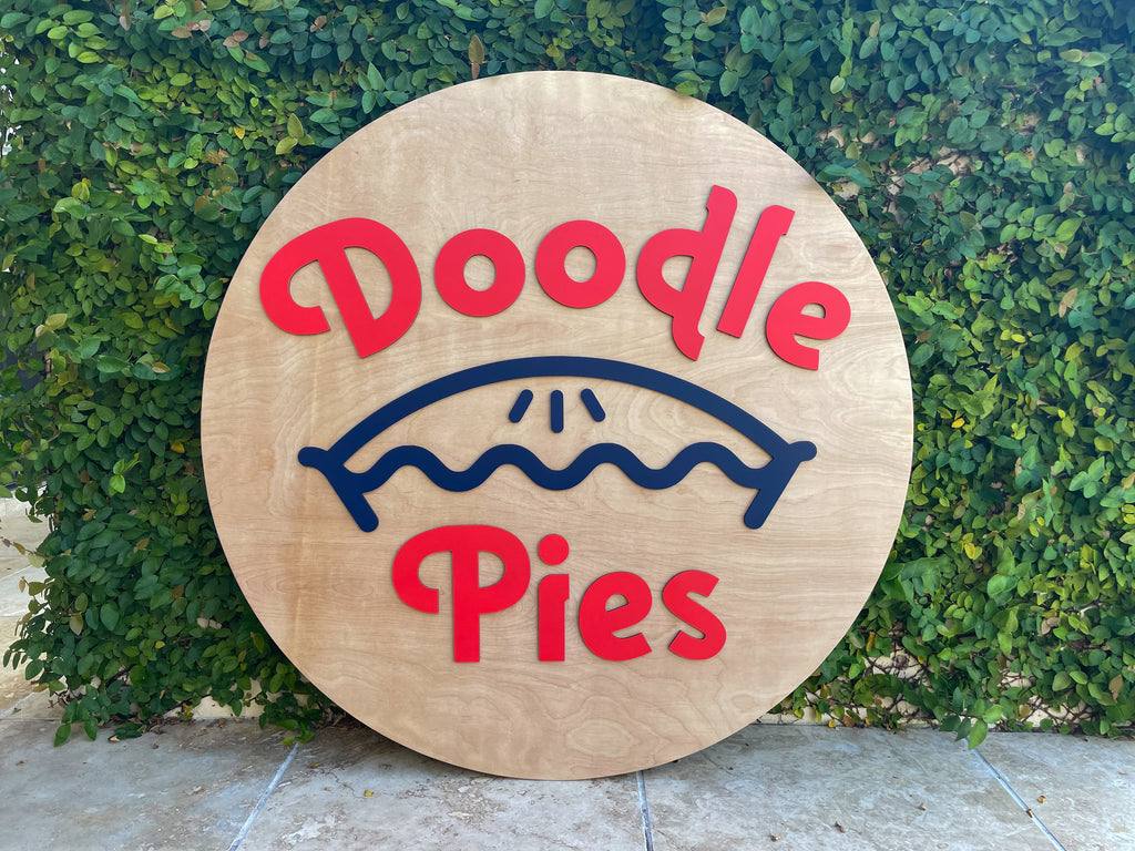doodle pies - 3d sign 